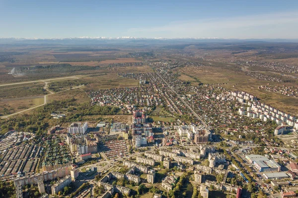 Luchtfoto van Ivano-Frankivsk stad, Oekraïne. — Stockfoto