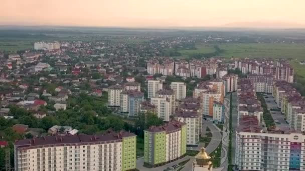 Vue Aérienne Quartier Résidentiel Avec Des Immeubles Habitation Des Rues — Video