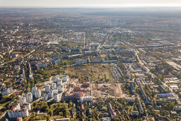 Luchtfoto van Ivano-Frankivsk stad, Oekraïne. — Stockfoto
