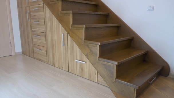 Intérieur Architecture Moderne Avec Couloir Luxe Avec Escalier Bois Brillant — Video