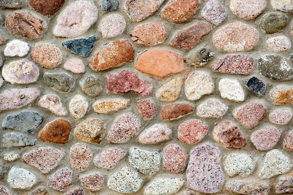 Flat Detail View Wall Made Different Stones Abstract Stone Background — Stock Photo, Image