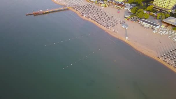 Vista Aerea Della Città Sunny Beach Che Trova Sulla Riva — Video Stock