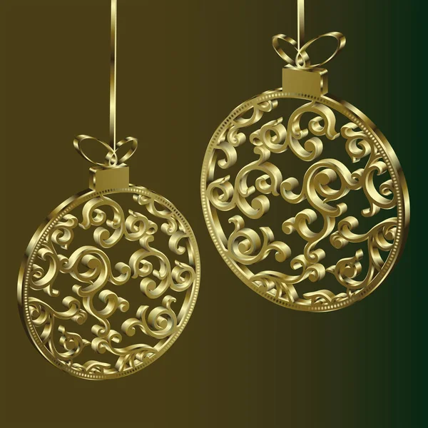 Boule de Noël dorée — Image vectorielle