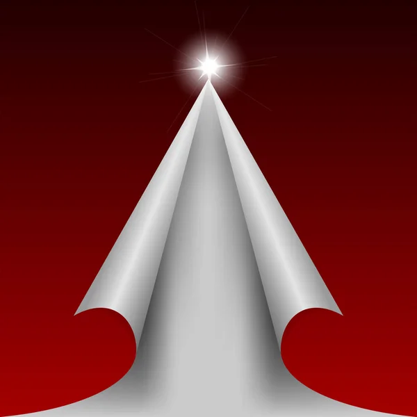 Diseño rojo papel cortado como un árbol de Navidad — Vector de stock