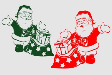 Noel Baba'nın siluet hediyeler ile