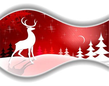Tasarım Noel geyiği moon ile