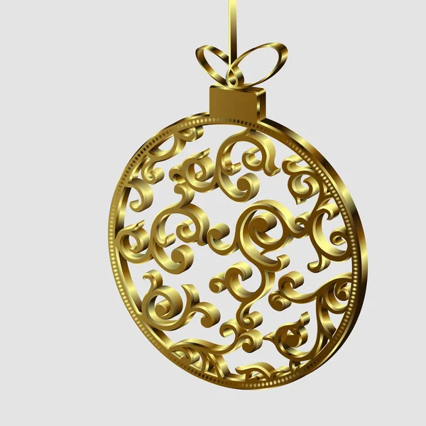 Bola de Navidad de oro — Vector de stock
