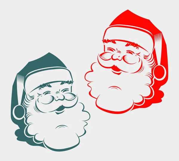 Silhouette de la tête Père Noël — Image vectorielle