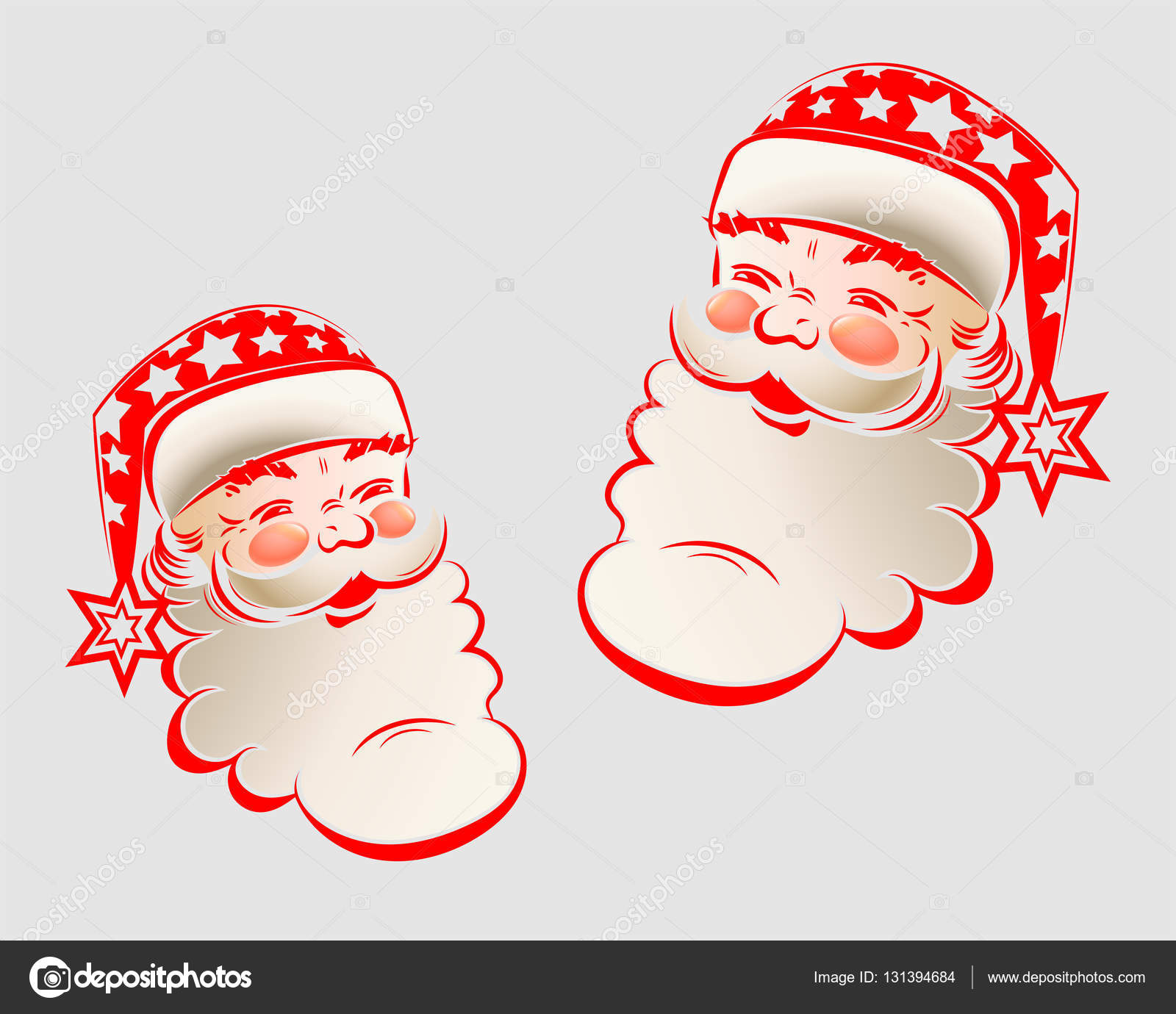 Sylwetka Głowy świętego Mikołaja Grafika Wektorowa