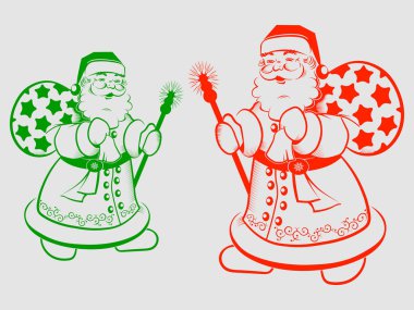 Noel Baba'nın siluet bir sopayla