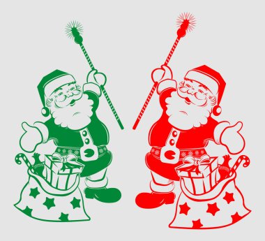 Noel Baba'nın siluet bir çanta