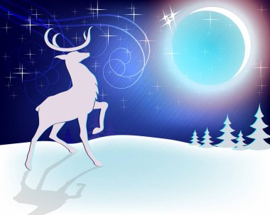 Tasarım Noel geyiği moon ile