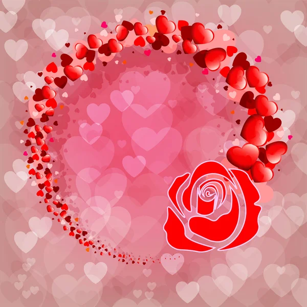 Rosa Hintergrund mit Silhouette der Rose — Stockvektor