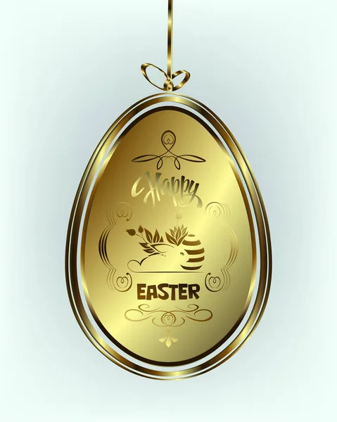 Wisiorek złoty kolor Easter egg — Wektor stockowy