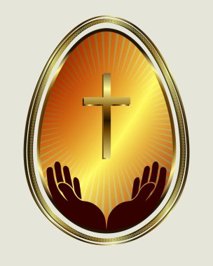 Paskalya yortusu yumurta sarı altın trim ile