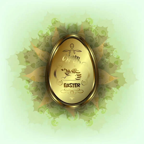 Golden Easter egg with Bunny — Stock Vector