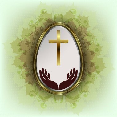 Tasarım beyaz Paskalya yumurtaları altın RIM ile