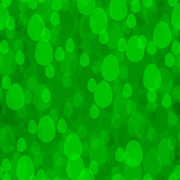 Бесшовный зеленый фон с силуэтами пасхальных яиц — стоковый вектор