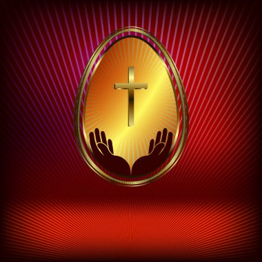 Paskalya yumurtası ile kırmızı tasarım