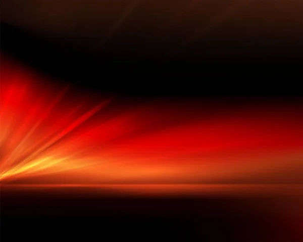 Schwarzer Hintergrund mit leuchtend roten Strahlen — Stockvektor