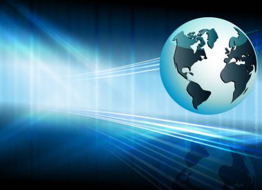 numaraları ve küre ile mavi arka plan