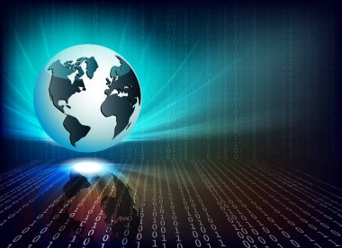 Beyaz küre ile mavi arka plan