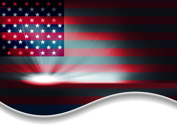 Fond sombre avec drapeau des États-Unis — Image vectorielle