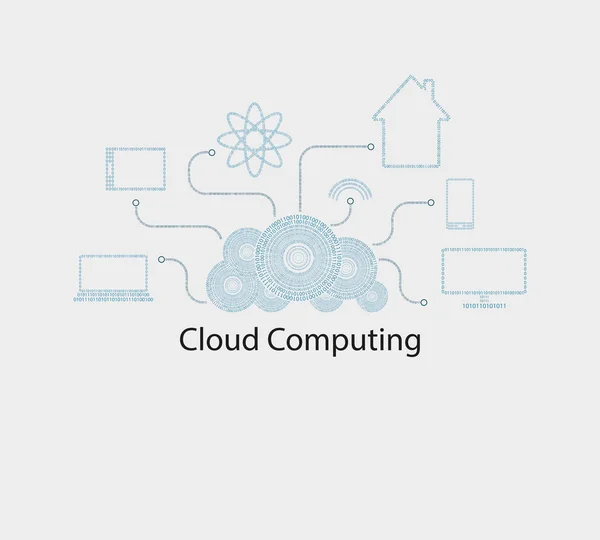 Komputer cloud cyfry — Wektor stockowy