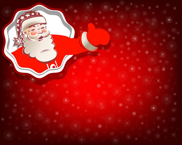 Jul röd bakgrund med Santa Claus — Stock vektor