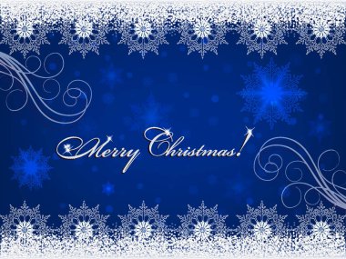 Kar taneleriyle mavi arkaplan