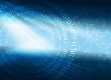 sayıları ve Internet sembolleri ile koyu mavi arka plan