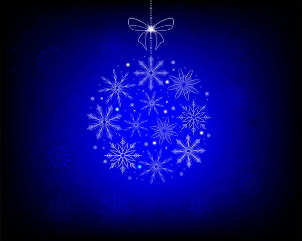 Boże Narodzenie niebieski projekt z płatki śniegu — Wektor stockowy