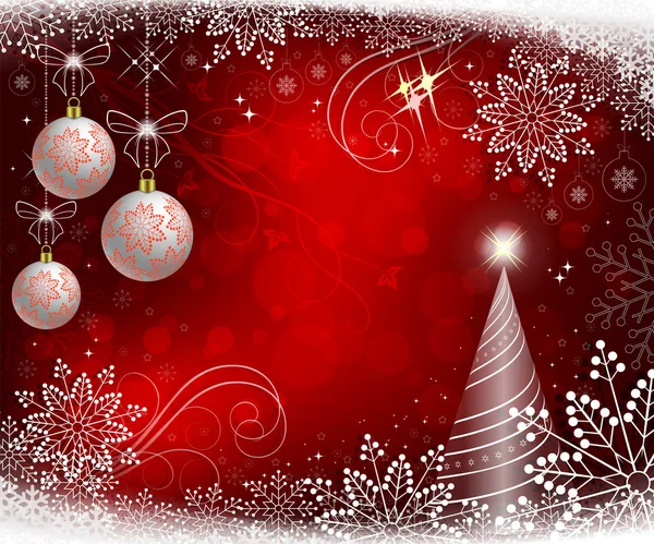 Kırmızı Noel arka plan beyaz toplar