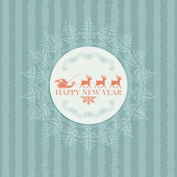 Christmas card with Santa Claus on deer — Stock Vector