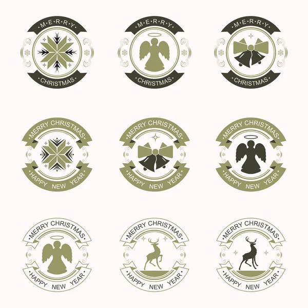 Noel siyah ve yeşil renkler, amblem ayarla