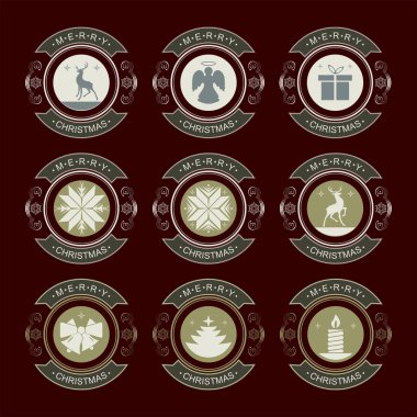 Noel sembolleri amblemi ayarla