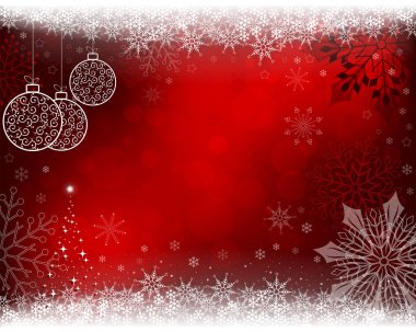 Christmas kırmızı arka plan ile retro topları