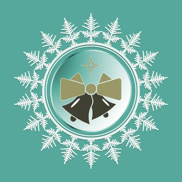 Copo de nieve de Navidad con campanas dentro — Archivo Imágenes Vectoriales