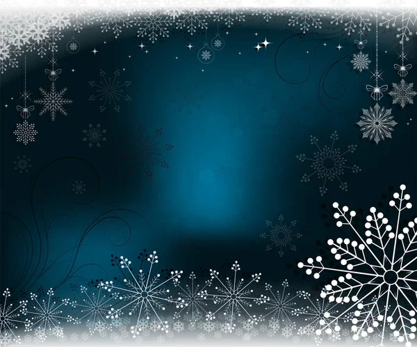 Fondo azul de Navidad, postal — Vector de stock