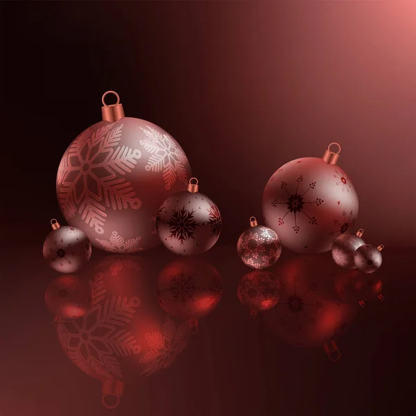 Weihnachtliches Design aus rotem Pastellton — Stockvektor