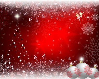 Christmas kırmızı arka plan beyaz toplar