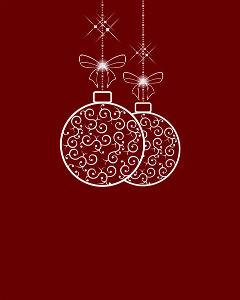 Deux boule rétro de Noël blanche — Image vectorielle