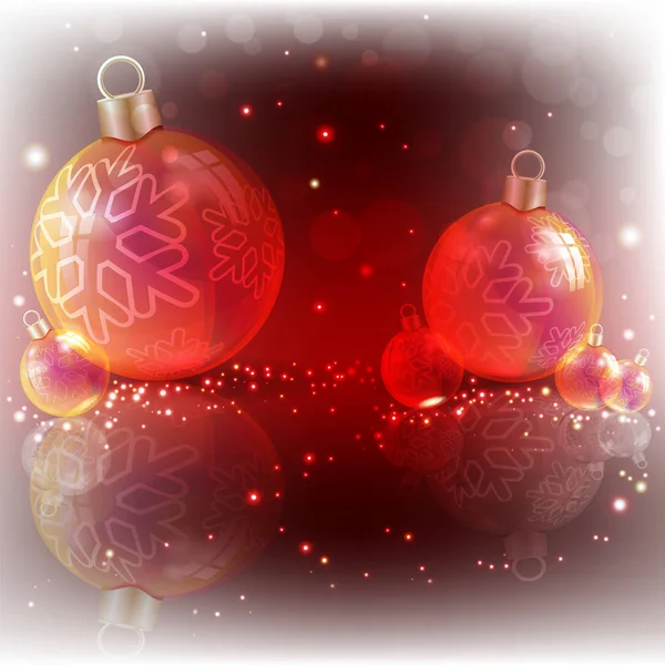 Natal design vermelho com bolas —  Vetores de Stock