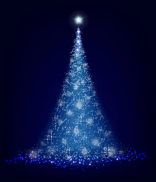 Siyah bir zemin üzerine mavi Noel ağacı