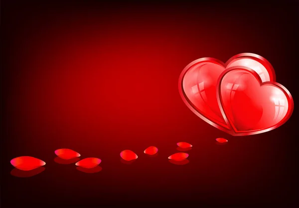 Σχεδιασμός με δύο κόκκινες καρδιές — Διανυσματικό Αρχείο