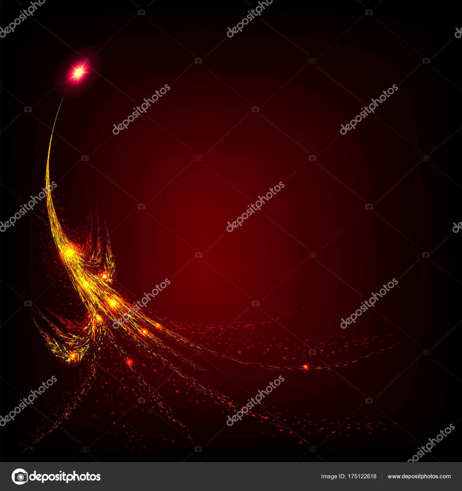 Disegno di Natale nero con albero di Natale astratto di colore di fuoco — Vettoriali di altadi3r