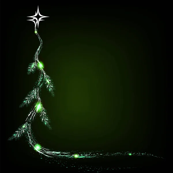 Juldesign abstrakt träd grön färg — Stock vektor