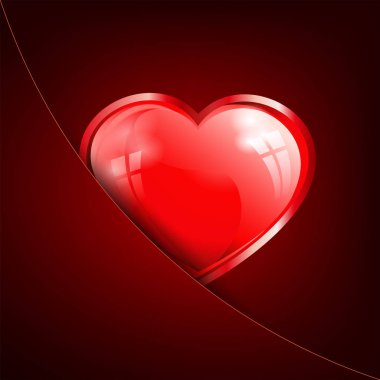 Cebinde kırmızı bir kalp ile tasarım