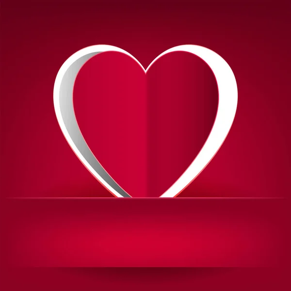 Rotes Design mit einer Tasche und einer Silhouette des Herzens — Stockvektor
