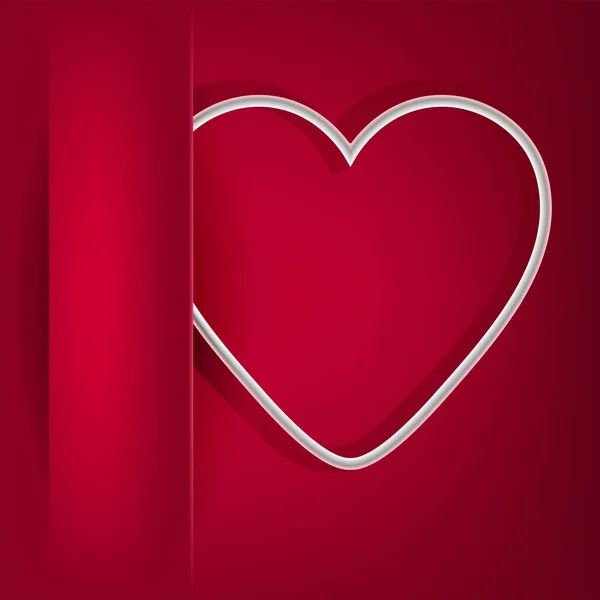 Rotes Design mit linker Tasche und einer Silhouette des Herzens — Stockvektor